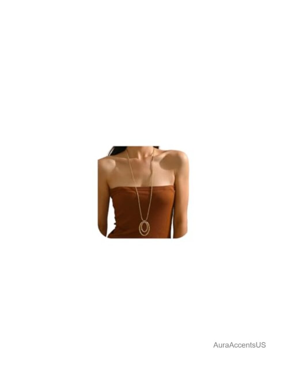 14K Gold-Plated Chunky Circle Pendant Necklace for Women